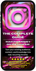 Phone case with Instagram logo and text about making money on Instagram