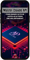 Phone case with 'Master Claude API' text and logo on a circuit board design