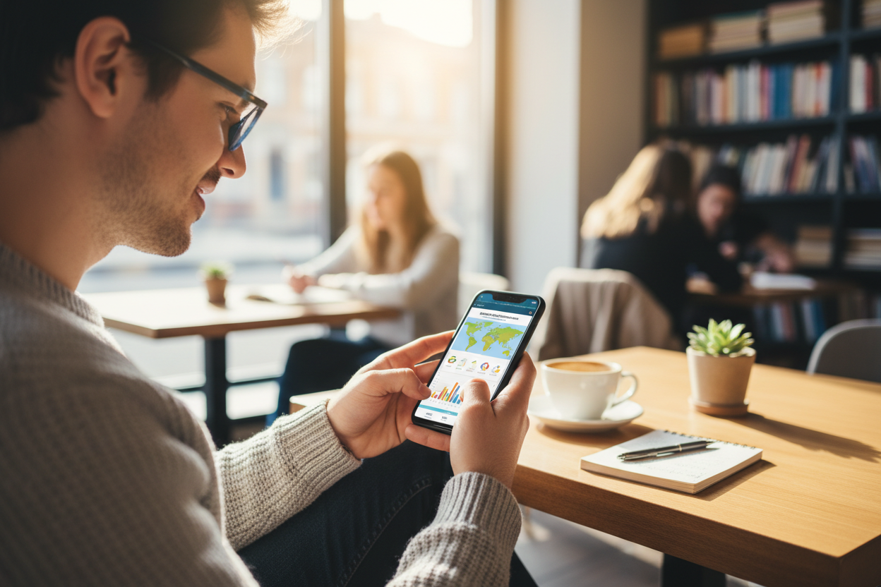 A man using our digital products to build online success